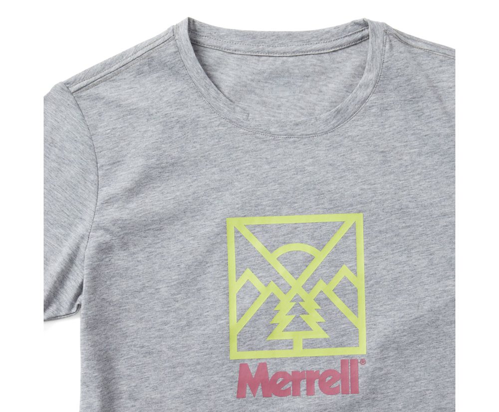 Krótki Rękaw Merrell Damskie Szare - Stamp Tee - 214378-AVB